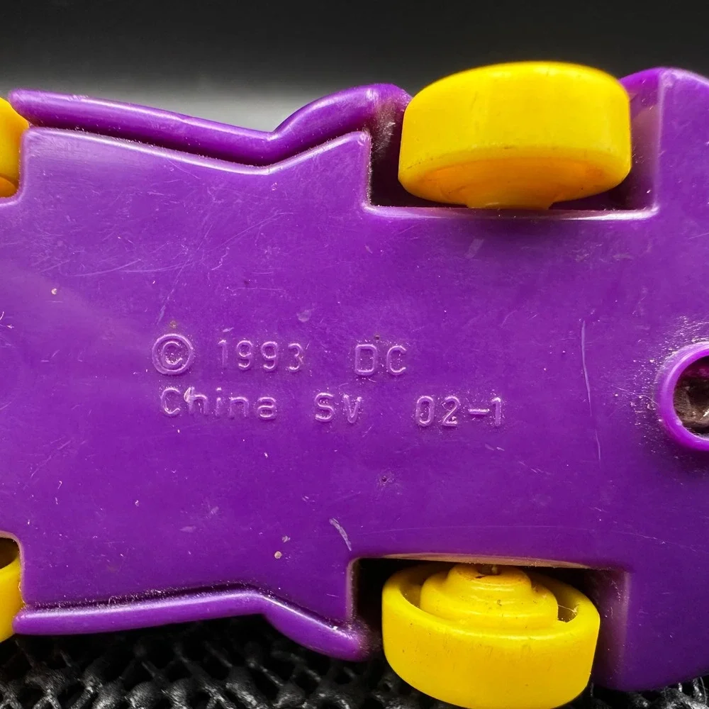 Vintage 1993 DC Comics Joker Jokermobile Toy Car Batman Animated Series Purple
